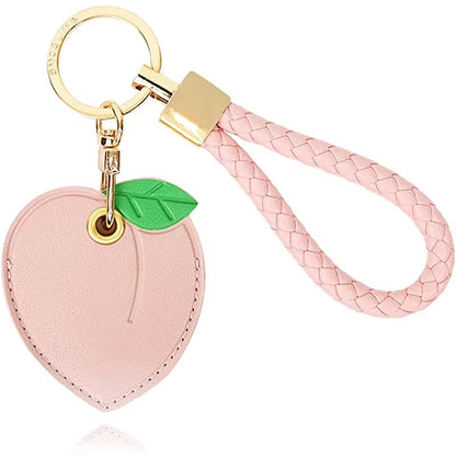 Leather Keychain Protective Cover Compatible with Apple Airtag, GPS Air Tag Tracker Holder with Braided Rope Keychain, Anti-Scra