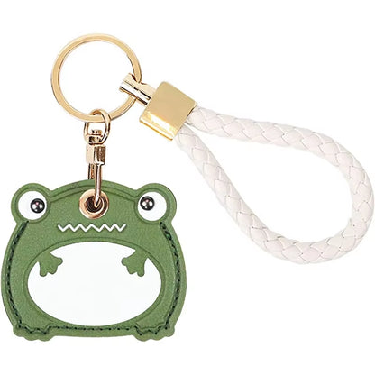 Leather Keychain Protective Cover Compatible with Apple Airtag, GPS Air Tag Tracker Holder with Braided Rope Keychain, Anti-Scra