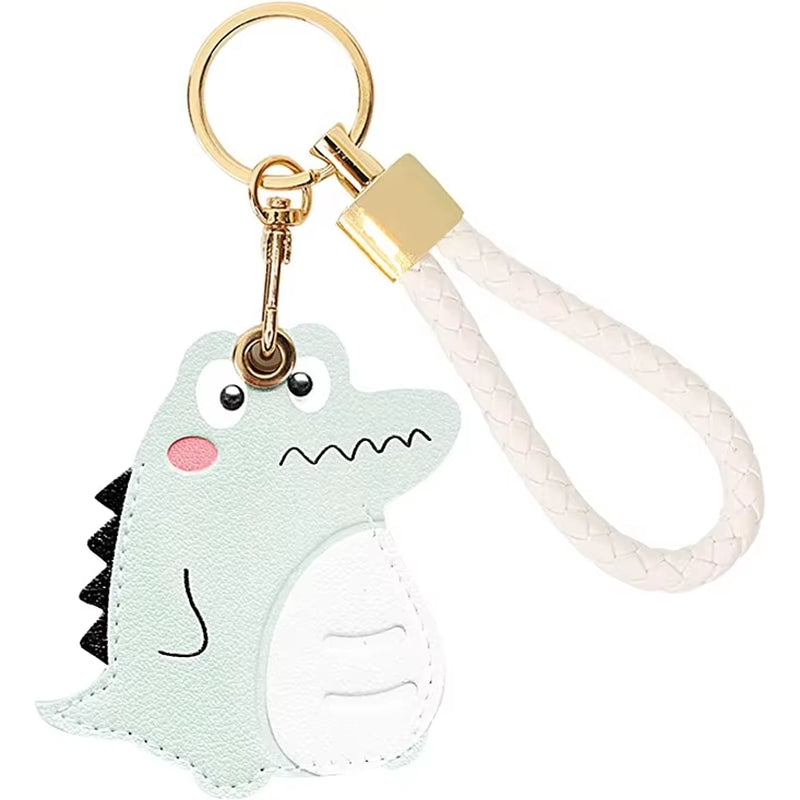 Leather Keychain Protective Cover Compatible with Apple Airtag, GPS Air Tag Tracker Holder with Braided Rope Keychain, Anti-Scra